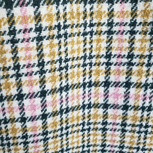 J.Crew Italian Wool Womens Green/Ivory Plaid Button Down Midi Length Coat Sz 2 - Picture 6 of 15